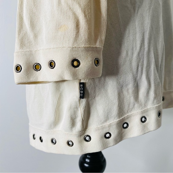 BCBGMaxAzria Ribbed Belted Ivory Cardigan - Picture 8 of 10